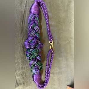Purple and Emerald Green braided belt
